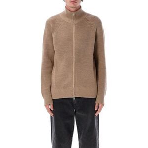 ISABEL MARANT Men's Full-Zip Stand Collar Rib-Knit Cardigan Sweater Men CAMEL